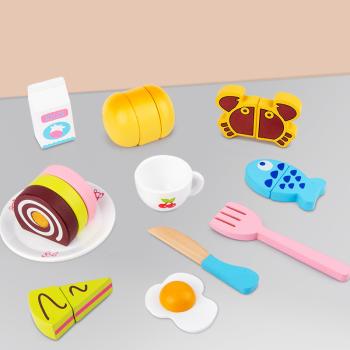 360Home Spielzeugkuchen Kinder Spielzeug Dessert set Holz